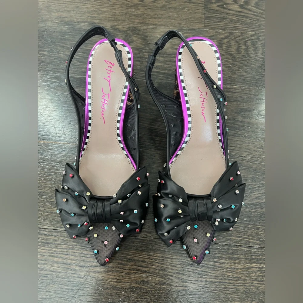 NWOT Betsey Johnson Dafney Pointed Toe Slingback Heel Sz 6.5 - Picture 3 of 6